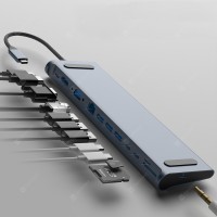 12 in 1 USB Type C HUB to HDMI RJ45 Multi USB 3.0 Power Adapter Docking Station