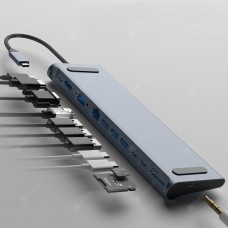 12 in 1 USB Type C HUB to HDMI RJ45 Multi USB 3.0 Power Adapter Docking Station