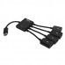 Type-C Male To 3 USB Femal 1 Micro USB Splitter High Speed Data Sync Cable Adaptor OTG Hub