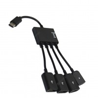 Type-C Male To 3 USB Femal 1 Micro USB Splitter High Speed Data Sync Cable Adaptor OTG Hub