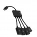 Type-C Male To 3 USB Femal 1 Micro USB Splitter High Speed Data Sync Cable Adaptor OTG Hub
