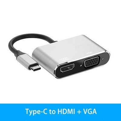 USB Type C Hub Type-C To HDMI 4K VGA Adapter RJ45 Lan Ethernet SD TF USB-C 3.0 Typec 3.5mm Jack Audio Video for MacBook Pro OTG