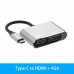 USB Type C Hub Type-C To HDMI 4K VGA Adapter RJ45 Lan Ethernet SD TF USB-C 3.0 Typec 3.5mm Jack Audio Video for MacBook Pro OTG