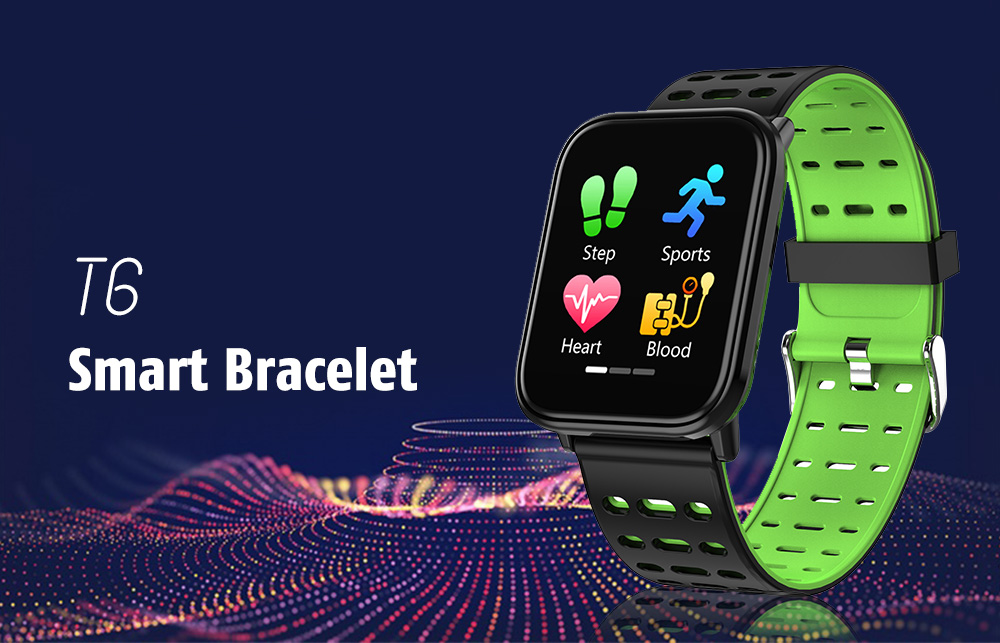 T6 Heart Rate / Blood Pressure / Sleep Monitoring / Multiple Sport Modes / Full Touch Color Screen Smart Bracelet - Black T6 Heart Rate / Blood Pressure / Sleep Monitoring / Multiple Sport Modes / Full Touch Color Screen Smart Bracelet - Black