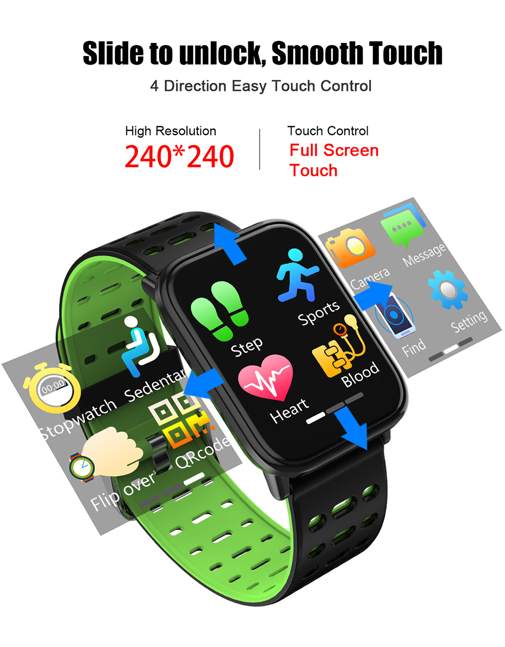 T6 Heart Rate / Blood Pressure / Sleep Monitoring / Multiple Sport Modes / Full Touch Color Screen Smart Bracelet - Black T6 Heart Rate / Blood Pressure / Sleep Monitoring / Multiple Sport Modes / Full Touch Color Screen Smart Bracelet - Black