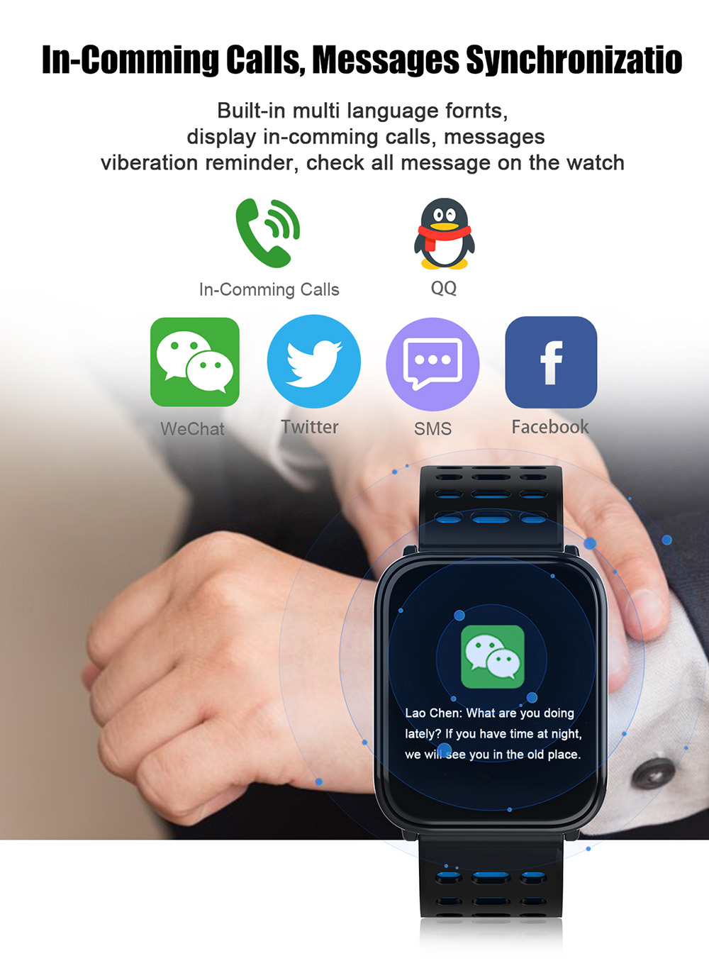 T6 Heart Rate / Blood Pressure / Sleep Monitoring / Multiple Sport Modes / Full Touch Color Screen Smart Bracelet - Black T6 Heart Rate / Blood Pressure / Sleep Monitoring / Multiple Sport Modes / Full Touch Color Screen Smart Bracelet - Black