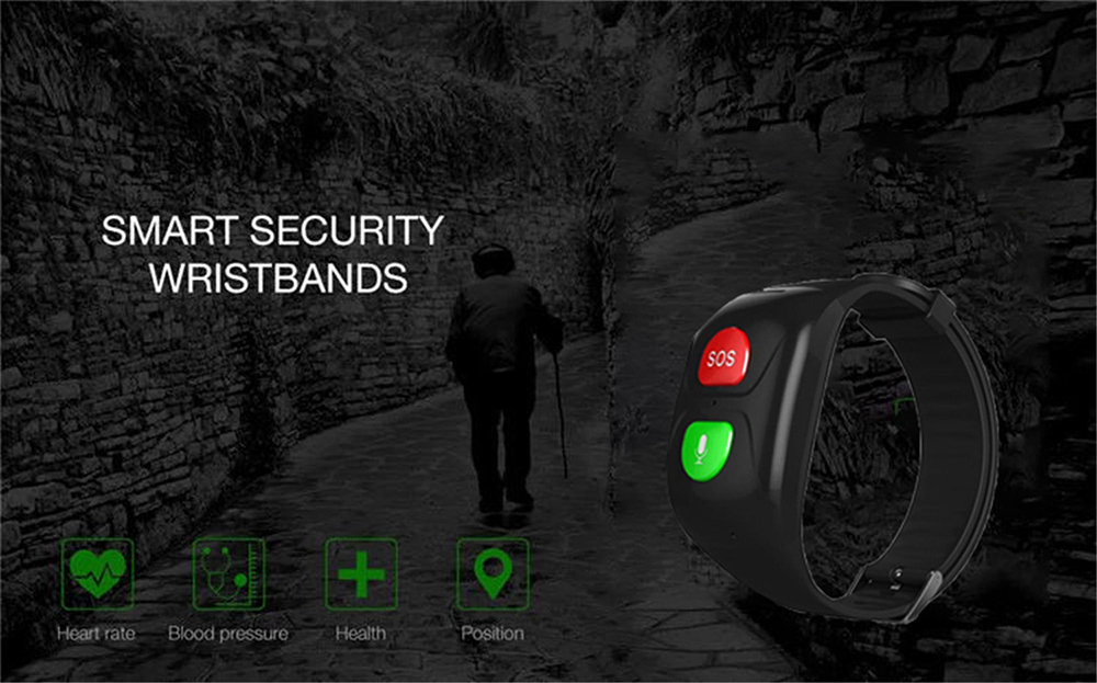 Elderly Anti-lost Smart Bracelet - Black Elderly Anti-lost Smart Bracelet - Black