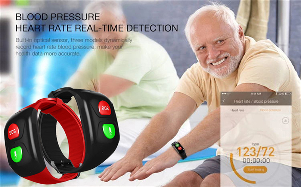 Elderly Anti-lost Smart Bracelet - Black Elderly Anti-lost Smart Bracelet - Black