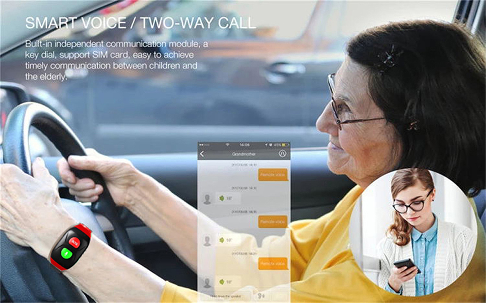 Elderly Anti-lost Smart Bracelet - Black Elderly Anti-lost Smart Bracelet - Black