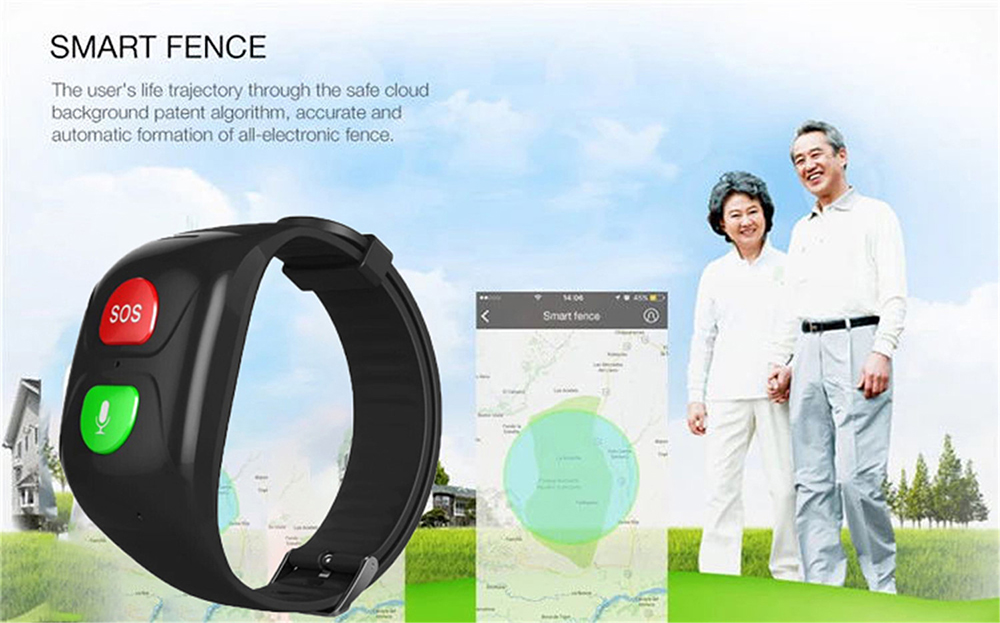 Elderly Anti-lost Smart Bracelet - Black Elderly Anti-lost Smart Bracelet - Black