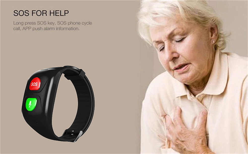 Elderly Anti-lost Smart Bracelet - Black Elderly Anti-lost Smart Bracelet - Black