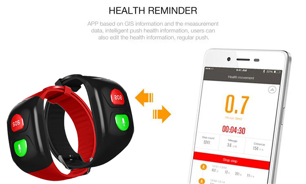Elderly Anti-lost Smart Bracelet - Black Elderly Anti-lost Smart Bracelet - Black