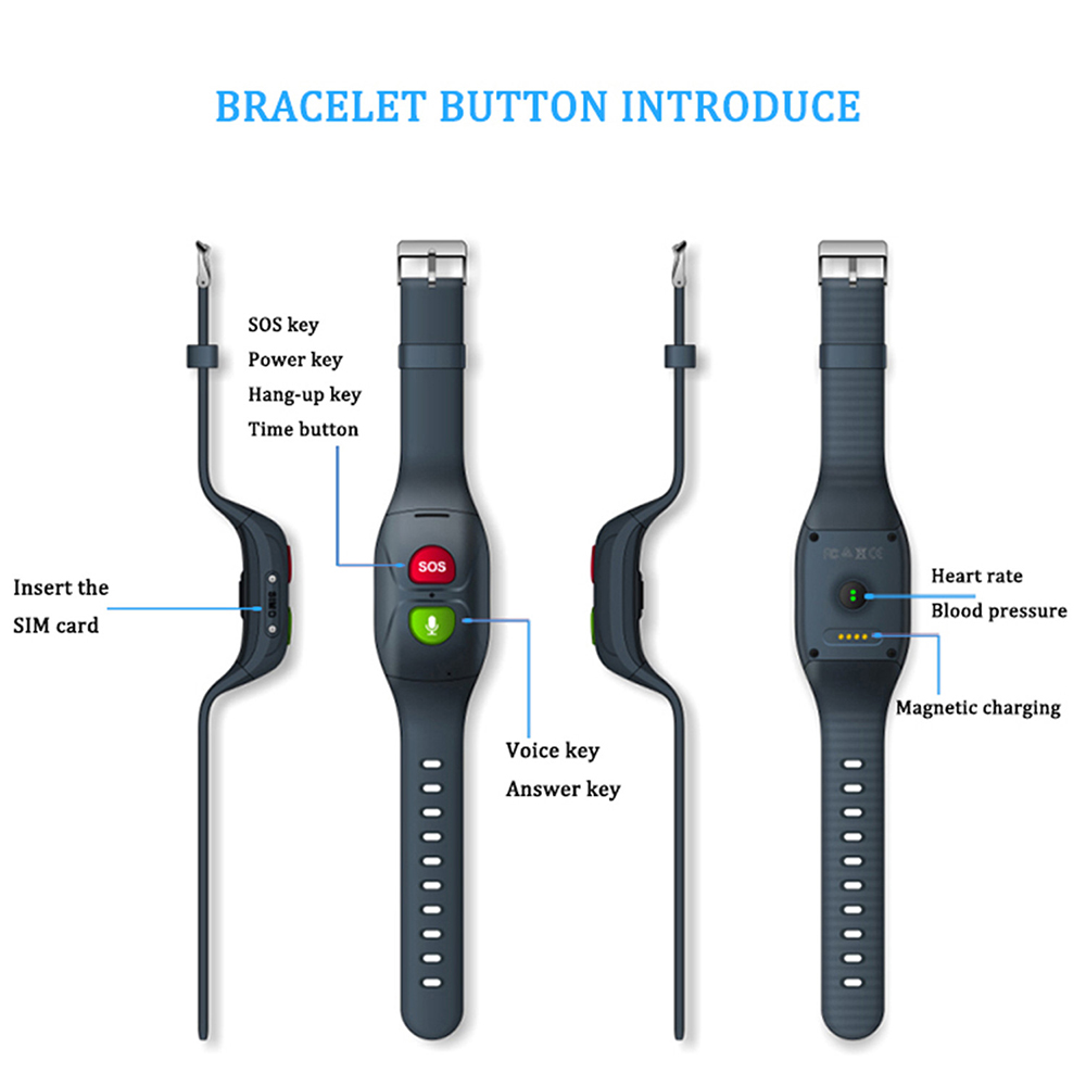 Elderly Anti-lost Smart Bracelet - Black Elderly Anti-lost Smart Bracelet - Black