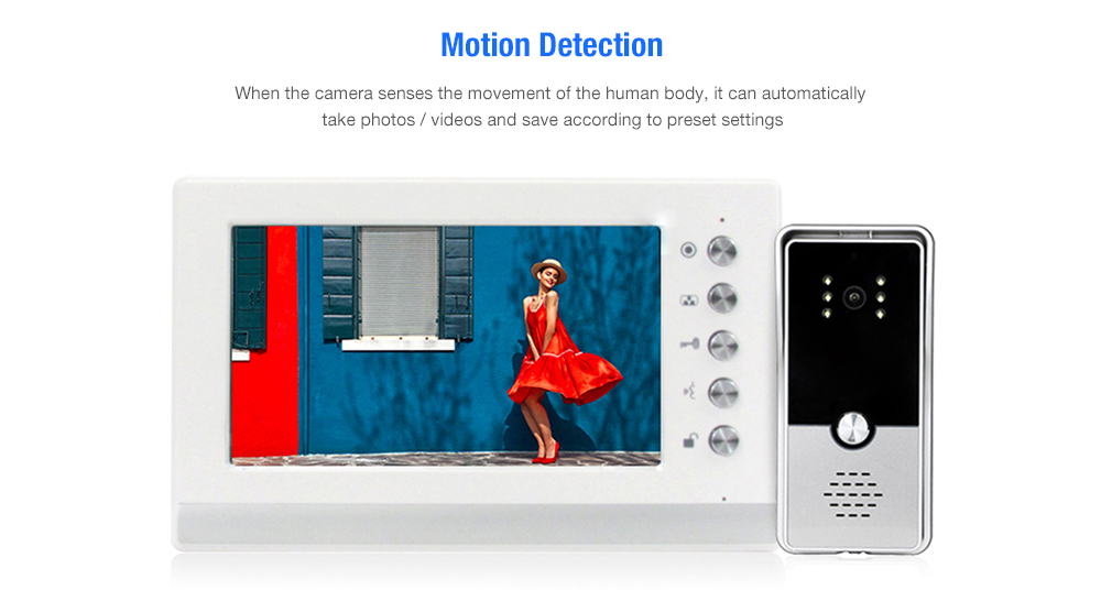 7 inch Wireless Smart Video Doorbell Hand-free Intercom IR Door Phone Camera - Black EU Plug 7 inch Wireless Smart Video Doorbell Hand-free Intercom IR Door Phone Camera - Black EU Plug