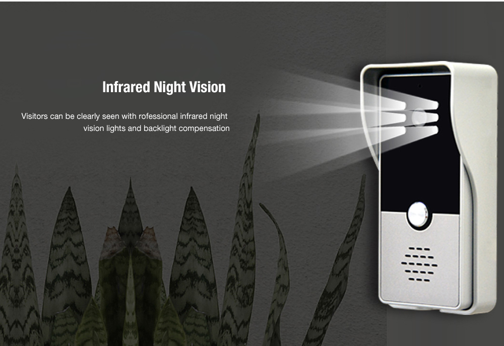 7 inch Wireless Smart Video Doorbell Hand-free Intercom IR Door Phone Camera - Black EU Plug 7 inch Wireless Smart Video Doorbell Hand-free Intercom IR Door Phone Camera - Black EU Plug