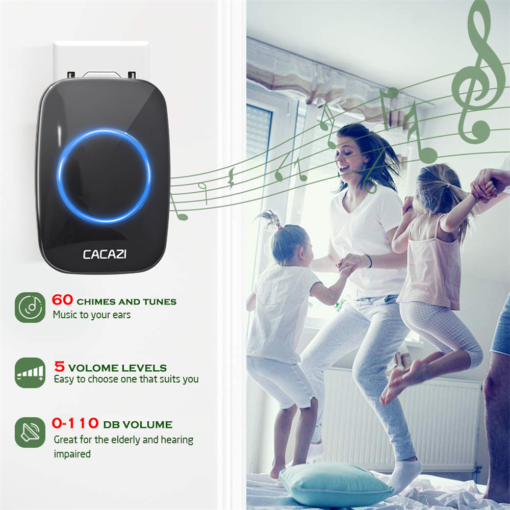 A10 Smart Doorbell - Black 1 Button + 1 Receiver A10 Smart Doorbell - Black 1 Button + 1 Receiver