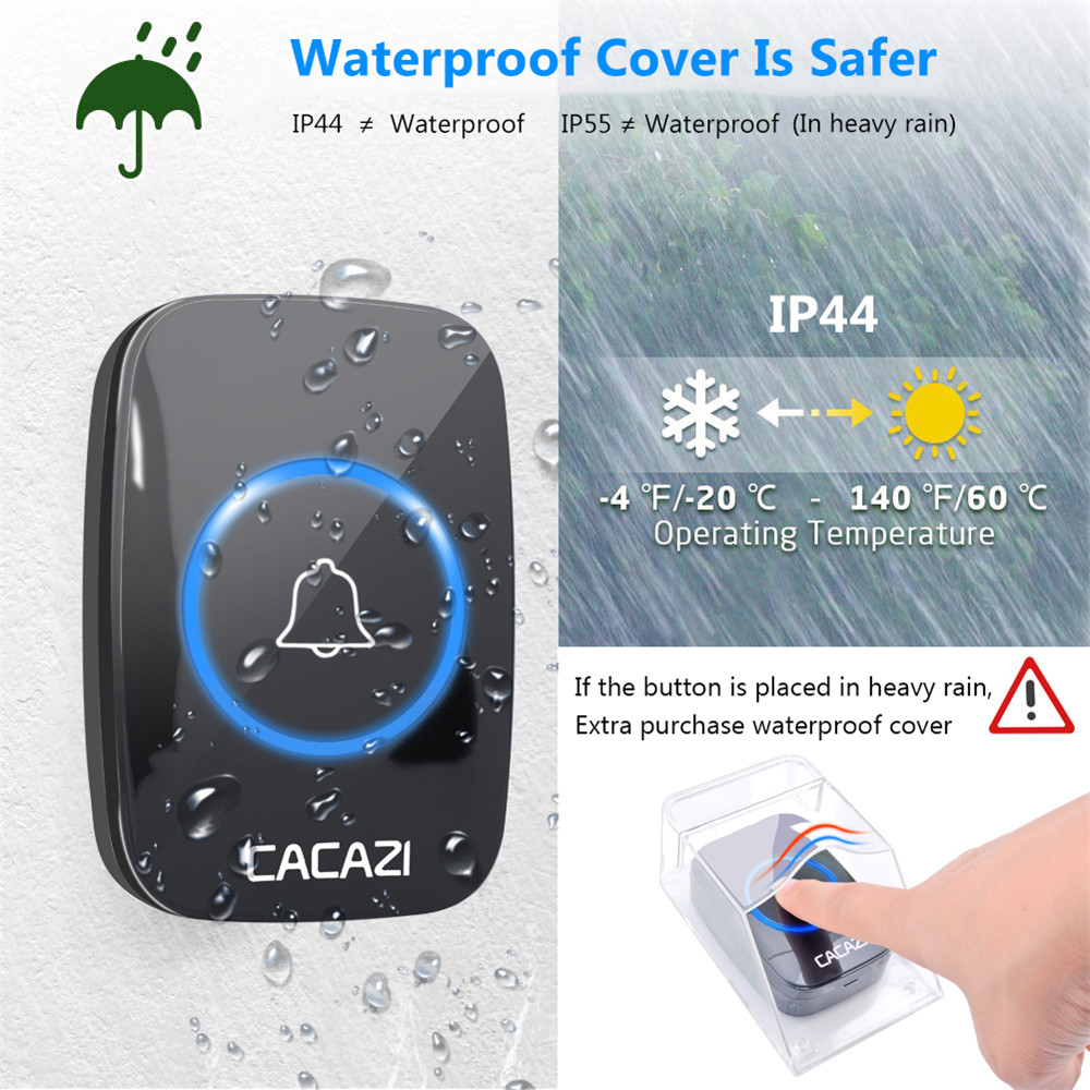 A10 Smart Doorbell - Black 1 Button + 1 Receiver A10 Smart Doorbell - Black 1 Button + 1 Receiver