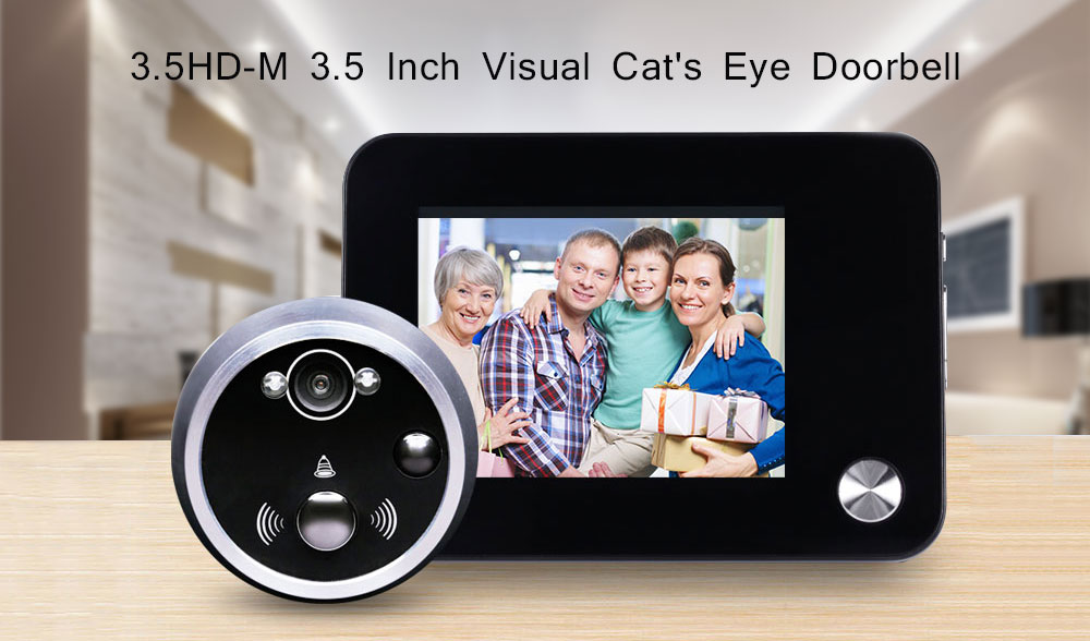 3.5HD - M 3.5 inch Visual Cat's Eye Doorbell Home HD Electronic Surveillance Camera Smart Night Vision Security Door Mirror - Black 3.5HD - M 3.5 inch Visual Cat's Eye Doorbell Home HD Electronic Surveillance Camera Smart Night Vision Security Door Mirror - Black