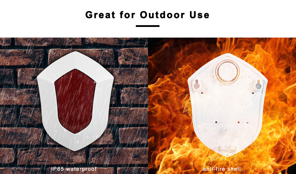 GS - SS08 110dB Wireless Outdoor Strobe Siren Home Alarm Security Adjustable Volume- Red EU Plug GS - SS08 110dB Wireless Outdoor Strobe Siren Home Alarm Security Adjustable Volume- Red EU Plug