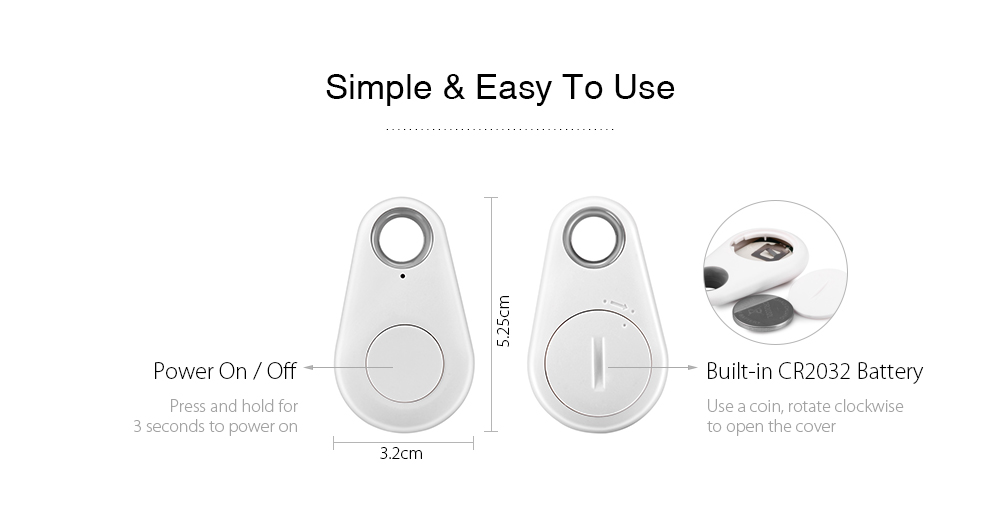 Portable Anti-lost Bluetooth 4.0 Tracer GPS Locator Tag Alarm Wallet Key Pet Finder - Blue Portable Anti-lost Bluetooth 4.0 Tracer GPS Locator Tag Alarm Wallet Key Pet Finder - Blue
