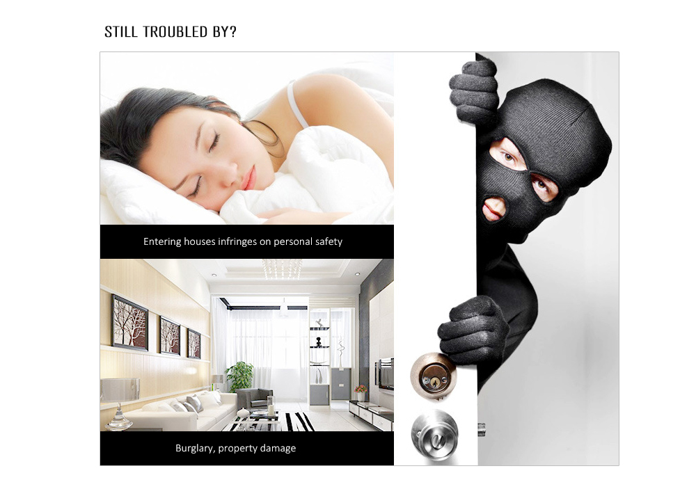 Family Personal Protective Portable Anti-theft Alarm Door Lock Stop - Black Family Personal Protective Portable Anti-theft Alarm Door Lock Stop - Black