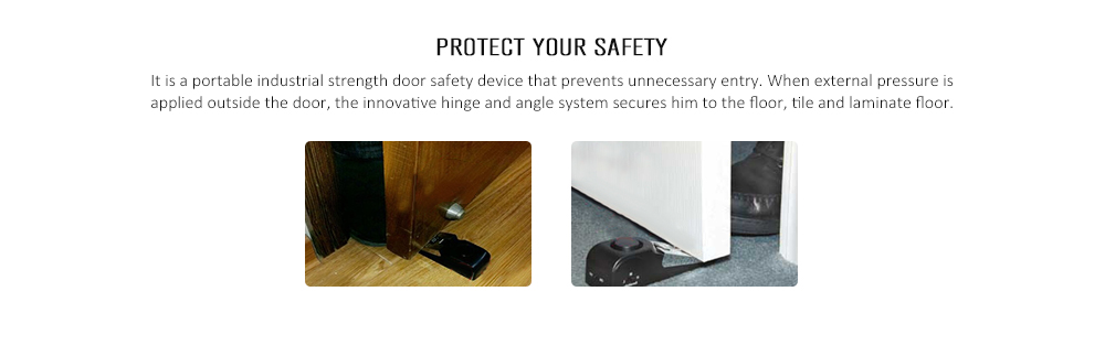 Family Personal Protective Portable Anti-theft Alarm Door Lock Stop - Black Family Personal Protective Portable Anti-theft Alarm Door Lock Stop - Black