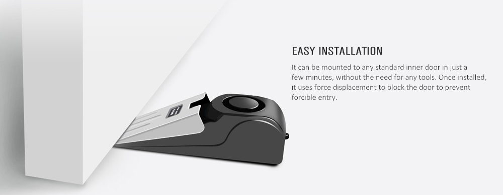 Family Personal Protective Portable Anti-theft Alarm Door Lock Stop - Black Family Personal Protective Portable Anti-theft Alarm Door Lock Stop - Black