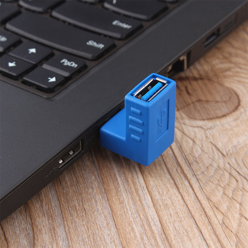 USB 3.0 Male To Female 90 Degree Adapter Plug Converter for PC- Blue USB 3.0 Male To Female 90 Degree Adapter Plug Converter for PC- Blue