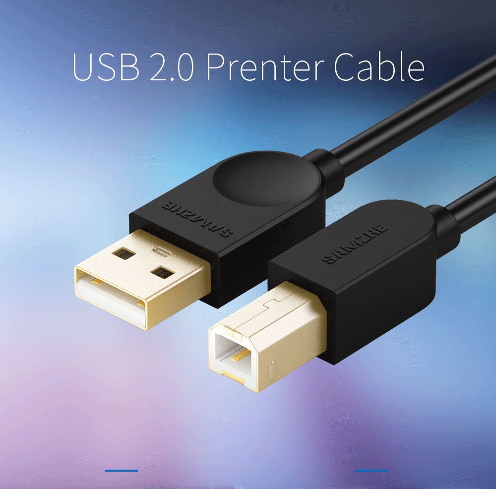 USB Printer Cable Type B Male to A Male- Jet Black 1M USB Printer Cable Type B Male to A Male- Jet Black 1M